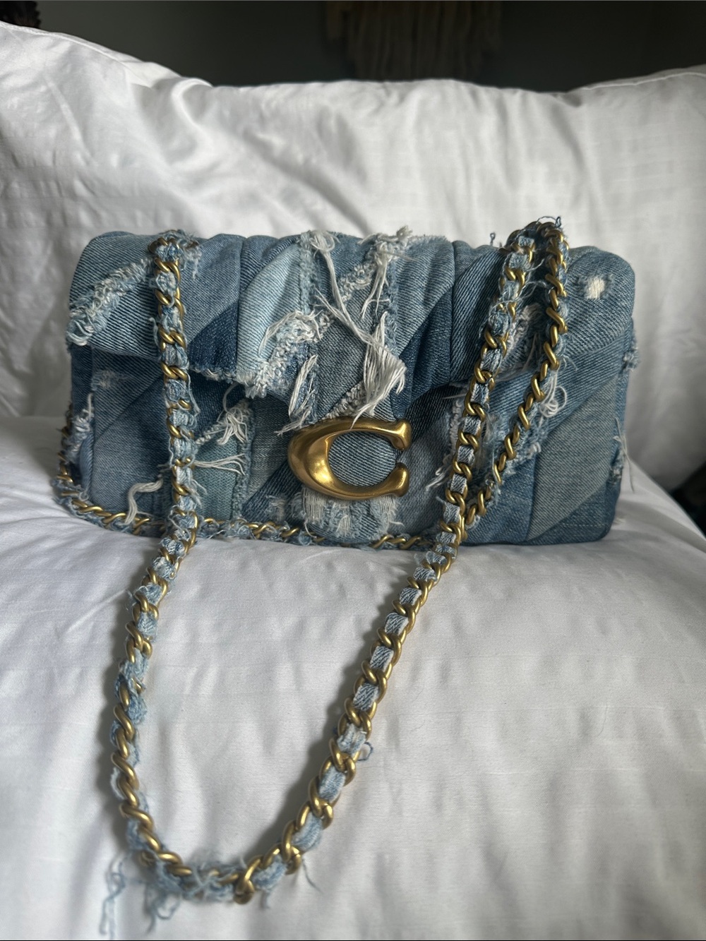 Coach Tabby Shoulder Bag 26
With Repurposed Denim Patchwork